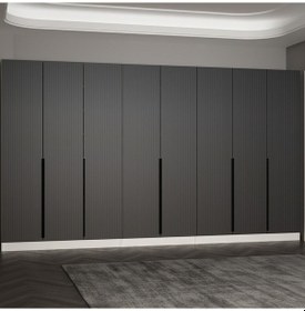 Resim Minar Kale 210 Cm 8 Kapaklı 4b Raf Portmanto Byz Mbr Çizgili Ant 