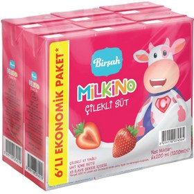 Resim Birşah Milkino Çilekli Süt 6x200 ml 