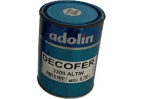 Resim Adolin Decofer 3300 Altın Yaldız Boya Metal Ahşap Koruyucu Dekoratif Boya 0,75 Lt 