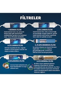 Resim 13 Aşamalı 12 Litre Kapalı Kasa Pompalı Su Arıtma Cihazı - Beyaz 