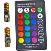 Resim CARUB Ampul12v T-10 Çakarlı Kumandalı Yeni Nesil 