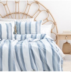 Resim Schafer Home Costa İpliği Boyalı Çift Kişilik Nevresim Takımı 4 Parça-indigo Diğer 