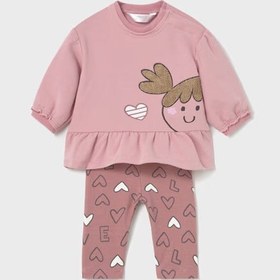 Resim Mayoral Kız Bebek Sweatshirt Tayt Dörtlü Set Pembe - 18 Ay 