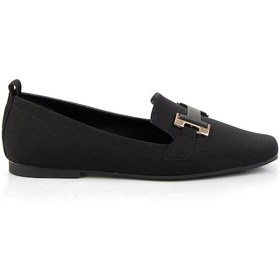 Resim Mat Siyah Kadın Loafer Ayakkabı K01327059238 Çok Renkli 