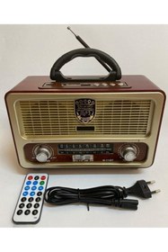 Resim M-111bt Açık Renk Nostaljik Radyo Ahşap Görünümlü Bluetooth Hoparlör Fm Sd Kart Usb Girişi -nostalji Nostalji38 