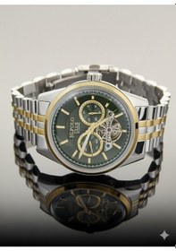 Resim Jg. Polo Club Otomatik Erkek Kol Saati Gümüş Renk, Yeşil Kadran - Şık Metal Kordon, 2 Yıl Garantili Metalik 