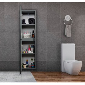 Resim Galata Boy Dolabı Antrasit 140X35X34 Cm 