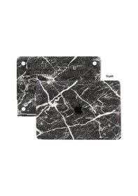 Resim Apple Uyumlu MacBook Air M1 Kılıf 13 İnç F.marble Touchıd'li M1 Air A2337 A2179 A1932 İle Siyah 