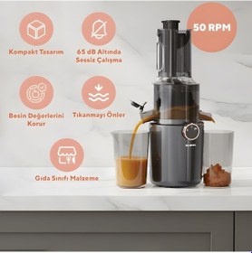 Resim Kumtel HSJU-01 250 W Yavaş Sıkım Katı Meyve Sıkacağı 