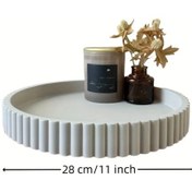 Resim Willowhaven Vintage Boho Ahşap Dekoratif Tepsi Yuvarlak Masa Dekoru Ve Tütsülük 