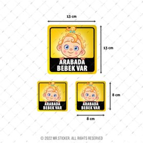 Resim Bay Etiket Bob14 Arabada Bebek Var Etiketi (Kız Çocuğu) Arabalara Özel Nano Teknolojik Malzeme 