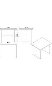 Resim Yurudesign Vario B Ofis Sehpası 3 Renk VO2-W 
