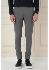 Resim Efor Slim Fit Yan Cepli Düz Esnek Casual Füme Pantolon P 1144 Füme 