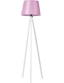 Resim 3 Ayaklı Lambader Kumaş Pembe Beyaz Ly619 