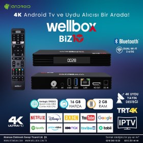 Resim wellbox Biz10 4k Android Tv Box Uydu Alıcısı 