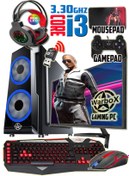 Resim WARBOX Trevor I3 3220 3.30ghz 16gb Ram 240gb Ssd 250gb Hdd R7 240-4gb E.kartı 22" Monitör Gaming Pc 