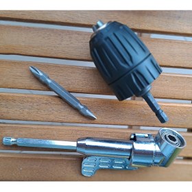 Resim Depolife Mandrenli Köşe Vidalama Delme Kör Nokta Adaptörü 1/4 Hex Matkap 