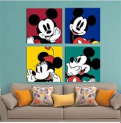 Resim Minnie Ve Mickey Mouse Çocuk Odası İçin 4 Lü Duvar Posteri 
