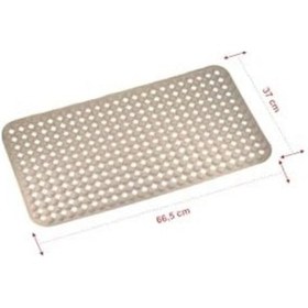 Resim Premium Serisi Banyo - Küvet İçi Kaydırmaz Vantuzlu Yuvarlak Desenli Diktördgen Paspas 66,5 X 36,5 Cm, Taba Açık Ceviz 