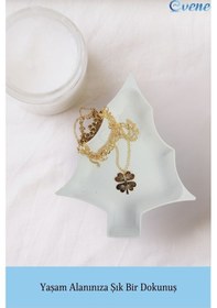 Resim Dekoratif Kase Takı Kutusu Yüzük Kolye Kutusu Mum Tabağı Takı Organizer Ağaç Model - Beyaz 