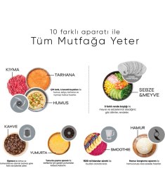 Resim Karaca Mastermaid Power Multifunctional 10 In 1 Imperial Red Mutfak Robotu, Blender Seti 2000W 