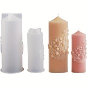 Resim 2 adet/düğüm DTOHO Silikon Mum Kalıbı, Lale Şekilli Silindir Tasarımı, Reçine Alçı Beton Dökümü için Silikon Silindir Kalıbı, Ev Dekorasyonu için DIY El Sanatları 