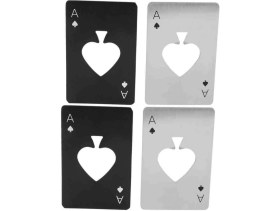 Resim Valkyrie 4 Adet Poker Kart Paslanmaz Çelik Şişe Açacağı 