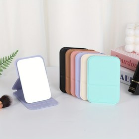 Resim Mini Taşınabilir Küçük Ayna, Öğrenciler için Taşınabilir Makyaj Aynası, Masaüstü, Ev ve Ofis Kullanımı için Katlanabilir Ayna 
