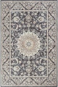 Resim Cool Halı Private Siyah Eskitme Halı Vintage Halı Çiçek Desen Dokuma Şönil Halı Yıkanabilir Salon Halısı 