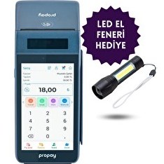 Resim Propay P1000 ECR Android Yazar Kasa POS - Led El Feneri Hediye 
