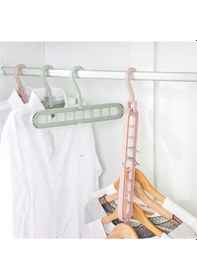 Resim Sihirli Elbise Askısı 9 Gözlü Akıllı Askı Sihirli Askılık - 5 Adet Karma Çok Renkli 