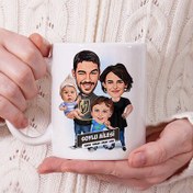 Resim 2 Çocuklu Mükemmel Aile Karikatürlü Kupa Bardak 