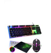 Resim SNEXPRES 2in1 Oyuncu Rgb Işıklı Klavye - Mouse- Mousepad Işıklı Q Klavye Mekanik Hissiyatlı 