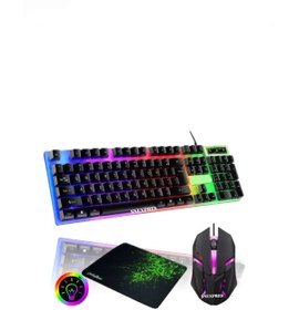Resim SNEXPRES 2in1 Oyuncu Rgb Işıklı Klavye - Mouse- Mousepad Işıklı Q Klavye Mekanik Hissiyatlı 