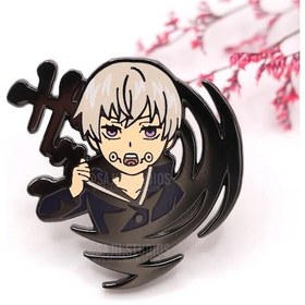 Resim Oazismarket Jujutsu Kaisen Anime Metal Enamel Pin - Çizgi Film Karakteri Aksesuar Gümüş Kaplama 