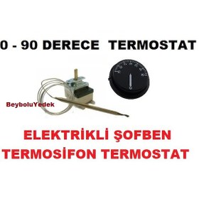 Resim Demirdöküm Uyumlu Termosifon Termostat 0 - 90 Derece Şofben Otomatiği 