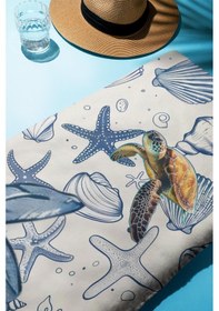 Resim Dijital Baskı Plaj Deniz Havlusu Kaplumbağa Desenli Peştamal Hvl0213 Renkli 