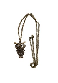 Resim Schulzz Owl Art Baykuş Motifli Köstekli Zincirli Quartz Cep Saati 