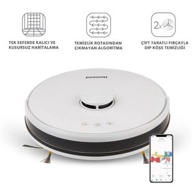 Resim Homend Alex Laser Moplu ve Haritalamalı Akıllı Robot Süpürge Beyaz 
