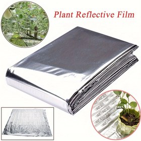 Resim Bahçe serası için 210x120 cm yüksek yansıtıcı bitki büyüme filmi, gümüş renkli mylar folyo levhalar, ışık yansımasını artırır, dayanıklı su geçirmez 