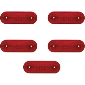 Resim Ahmet Otomotiv (5 Adet) 21 LED Kırmızı Lamba 12V-24V Tır Kamyon Dorse Otobüs Minibüs Offroad 