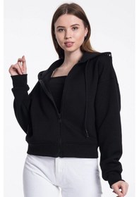Resim Caya Beyaz Kadın Sweatshirt Siyah 