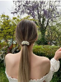 Resim Bol İncili Lastik Toka Şık Siyah Tek Ebat Çok Renkli 