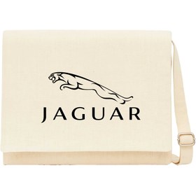 Resim Jaguar Logo Krem Kanvas Postacı Çantası - Krem 