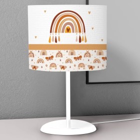 Resim instababyrooms Renkli Gökkuşağı Kelebek Desenli Çocuk Odası Dijital Baskılı Çocuk Odası Masaüstü Abajur Avize 