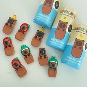 Resim 1 adet Kapibara Yapışkan Sihirli Kutu - Sevimli Reçine Hayvan Figürü 6 Benzersiz Kıyafet ile, Araba, Telefon, Masa için Ev Dekoru - İç/Dış Mekan Kullanımı, Elektrik Gerektirmez, Sevimli Aksesuarlar, Telefon Süsü, Oyuncu Tasarım, Detaylı El Sanatları 