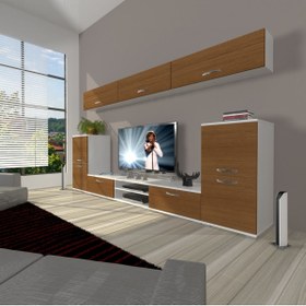 Resim Decoraktiv Eko 9 Mdf Dvd Tv Ünitesi Tv Sehpası - Beyaz - Ceviz 