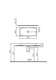 Resim VitrA Metropole 5669B403-0016 Dikdörtgen Çanak Lavabo. VitrA Clea 