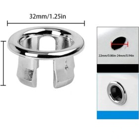 Resim Xuweiwei 1 Adet Yuvarlak Lavabo Taşma Tıkacı, Dekoratif Plastik Paslanmaz Çelik Delik Kapağı 