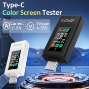 Resim KWS-1902L Yeni Tip-C Akım Gerilim Monitörü 4-30V 0-8A Maks 12A Güç Test Cihazı Çok Fonksiyonlu USB Tip-C Test Cihazı 0.96 TFT Dijital Renkli Ekran Güç Ölçer Güç Kapalı Depolama Gerilim Akım Ölçer Laptop Şarj Cihazı Güç Ölçer 